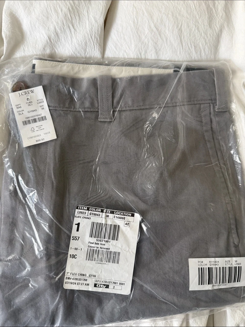 J. Crew 7” Flex Chino Shorts